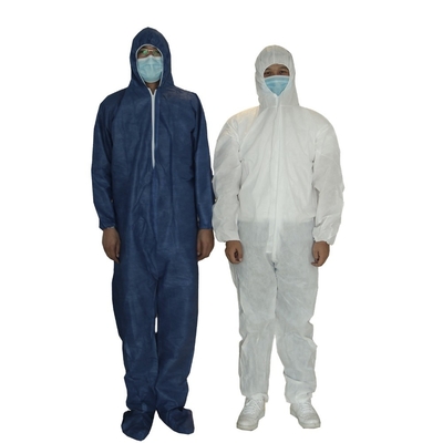 White Disposable Safety Suit PP / SMS / Microporous Fabric Full Body Suit Anti - Static