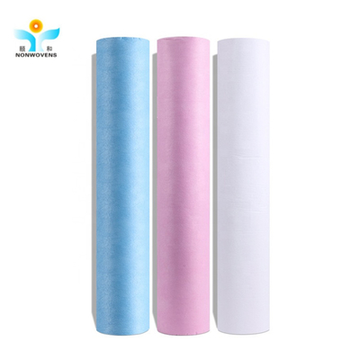 Soft Disposable Bedsheet Roll Fluid Resistant Breathable PP SMS PE Lamination Fabric