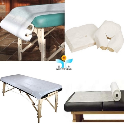 Eco Friendly Disposable Bed Sheet Roll Soft Dustproof Breathable 20-45gsm PP SMS PE Fabric