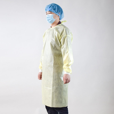 Disposable Isolation Gowns Elastic Cuff Lightweight 16-45gsm Breathable CE Certified