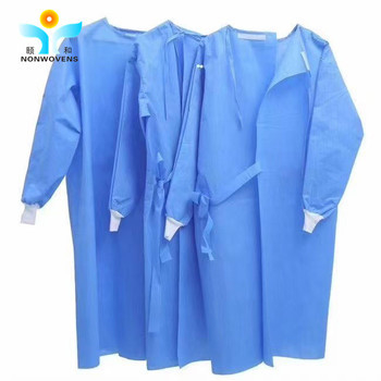 SSMMS Disposable Surgical Gown Non - woven Fabric Non Sterile Velcro Style