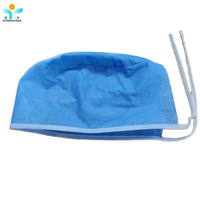 Light Polypropylene Disposable Clip Bouffant Surgical Cap 18'' 25gsm Breathable