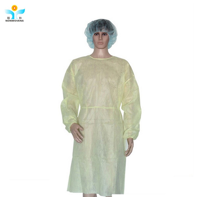 Disposable Isolation Gowns Elastic Cuff Lightweight 16-45gsm Breathable CE Certified