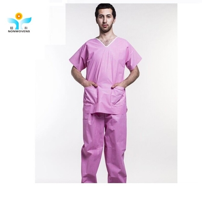 High Breathability Disposable Hospital Surgical Scrubs With Zipper Closure