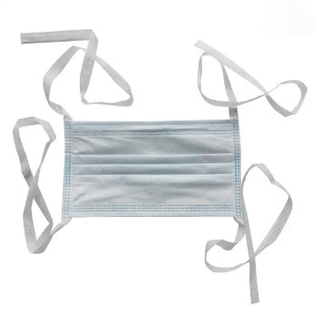 Elastic Disposable Tie-On 3Ply Face Mask 25 25 25 Gsm PP SMS Meltblown