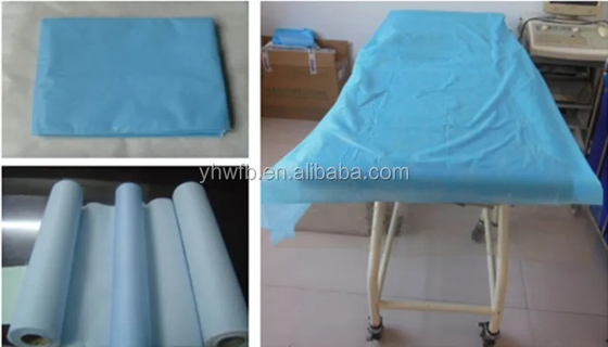 Breathable Eco Friendly Disposable Bedsheet Roll Soft Dust Proof PE Lamination Fabric