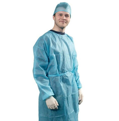115*137cm Disposable Protective Wear , 35gsm Cuff Disposable Gown For Hospital