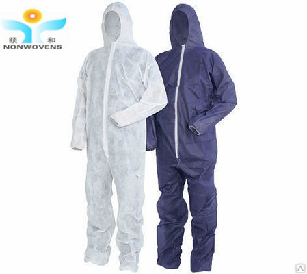 White Non Woven Disposable Coverall Acid Proof Waterproof Disposable Isolation Coveralls
